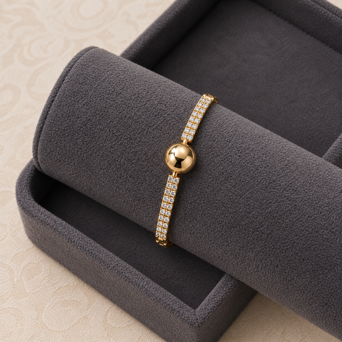 Gold Crystal Ball Bracelet