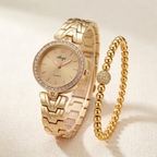Rose Gold Watch & Ball Bracelet Set