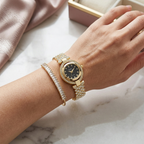 Gold Crystal Watch & Bracelet Set