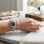 Silver Crystal Watch & Bracelet Set