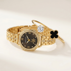 Watch 2 gold-tone women's watch and bracelet set